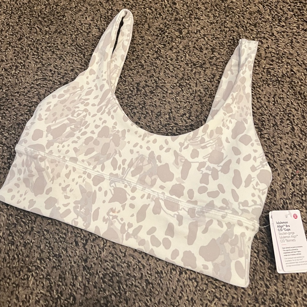 NWT Lululemon: Align Bra A/B Cup Light Support, Cheetah Camo White Antique Multi